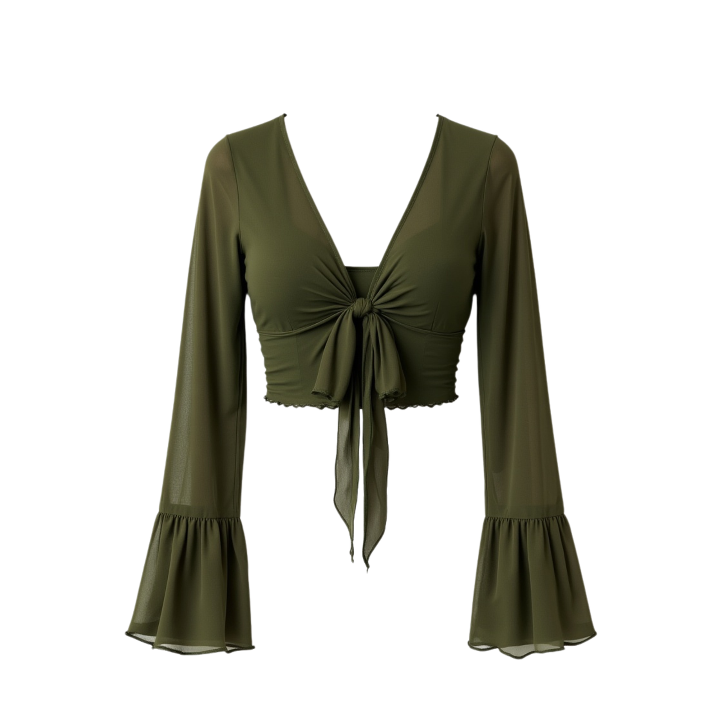 Nerea | Top Boho Nudo Verde Oliva
