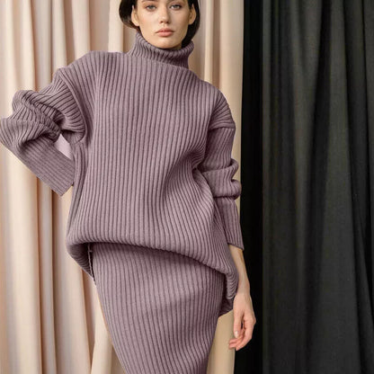 Inaya | Conjunto Acogedor de Punto con Cuello Alto