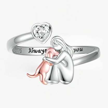 Anne | Anillo con Icono de Perro (Rosa)