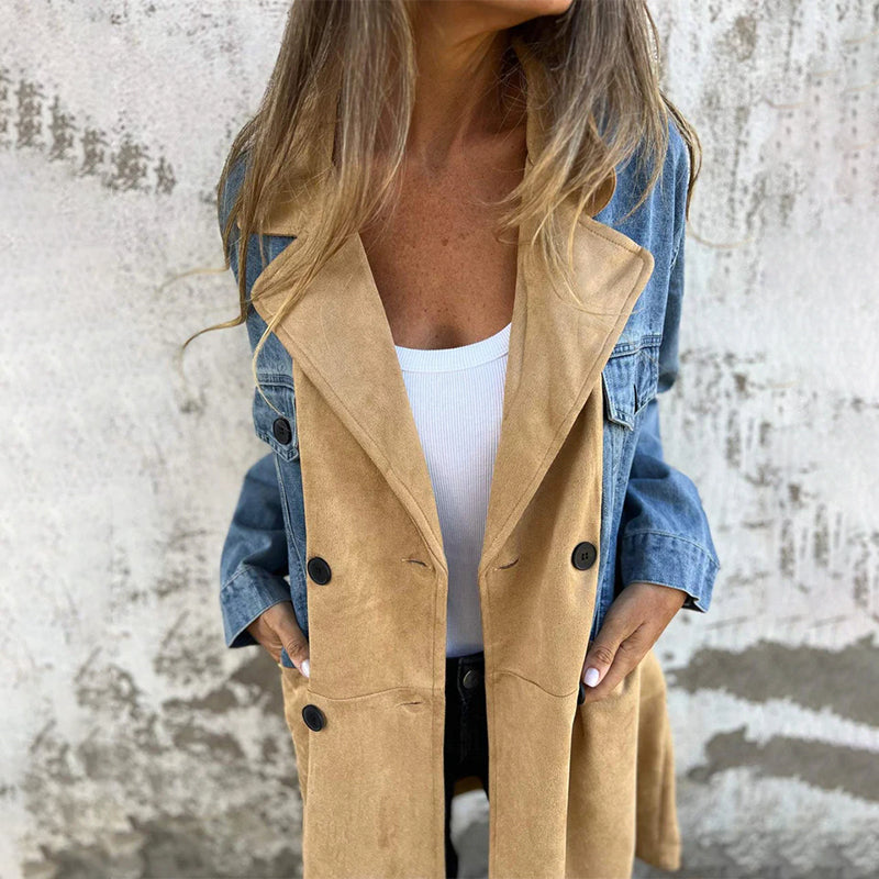 Elora | Trench de Denim Bicolor