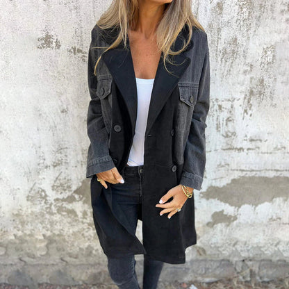 Elora | Trench de Denim Bicolor