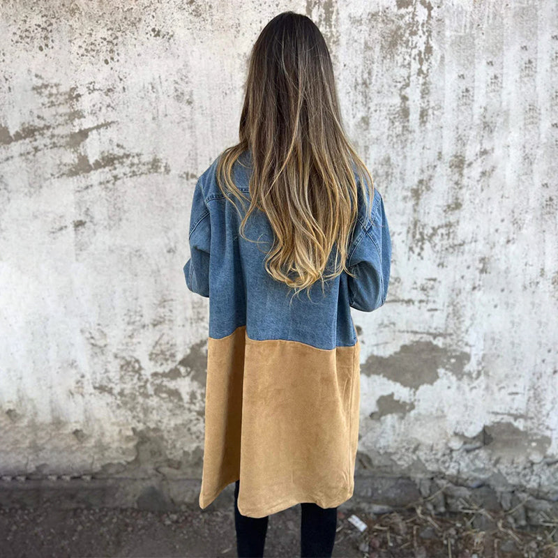 Elora | Trench de Denim Bicolor