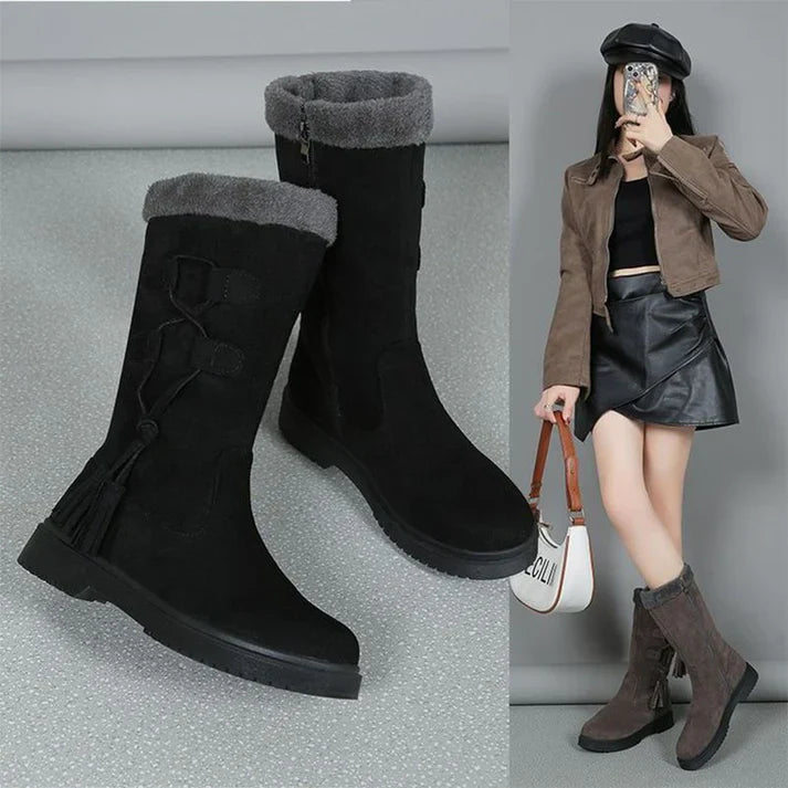 Lidia - Botas de invierno con suela gruesa y forro cálido