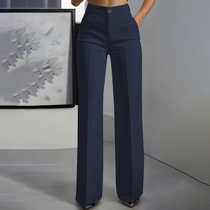 Victoria | Pantalones Traje Cintura Alta Pierna Recta