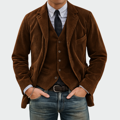 Vittorio | Conjunto de Blazer y Chaleco de Terciopelo