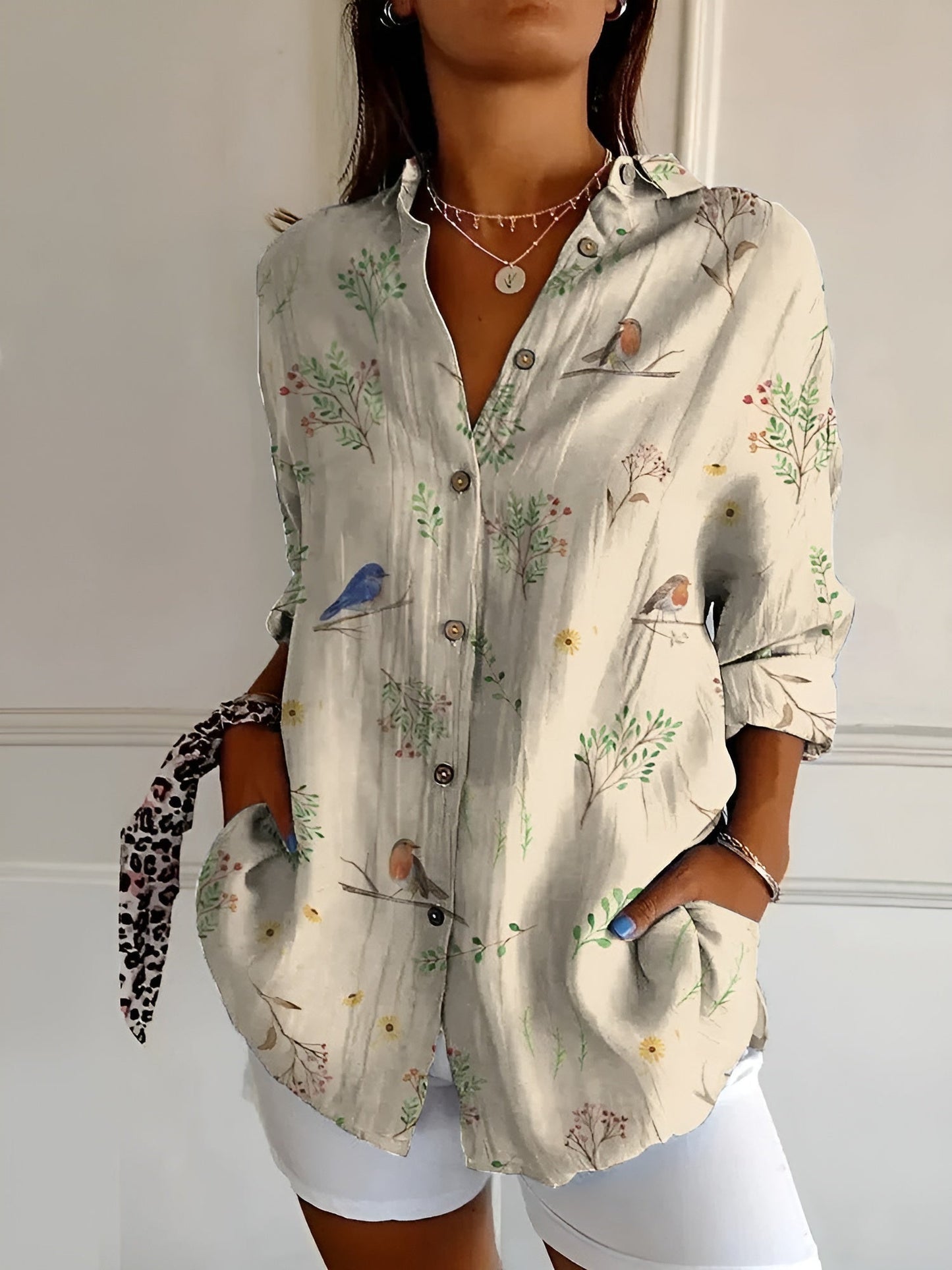 Melodie | Camisa Elegante Floral con Botones