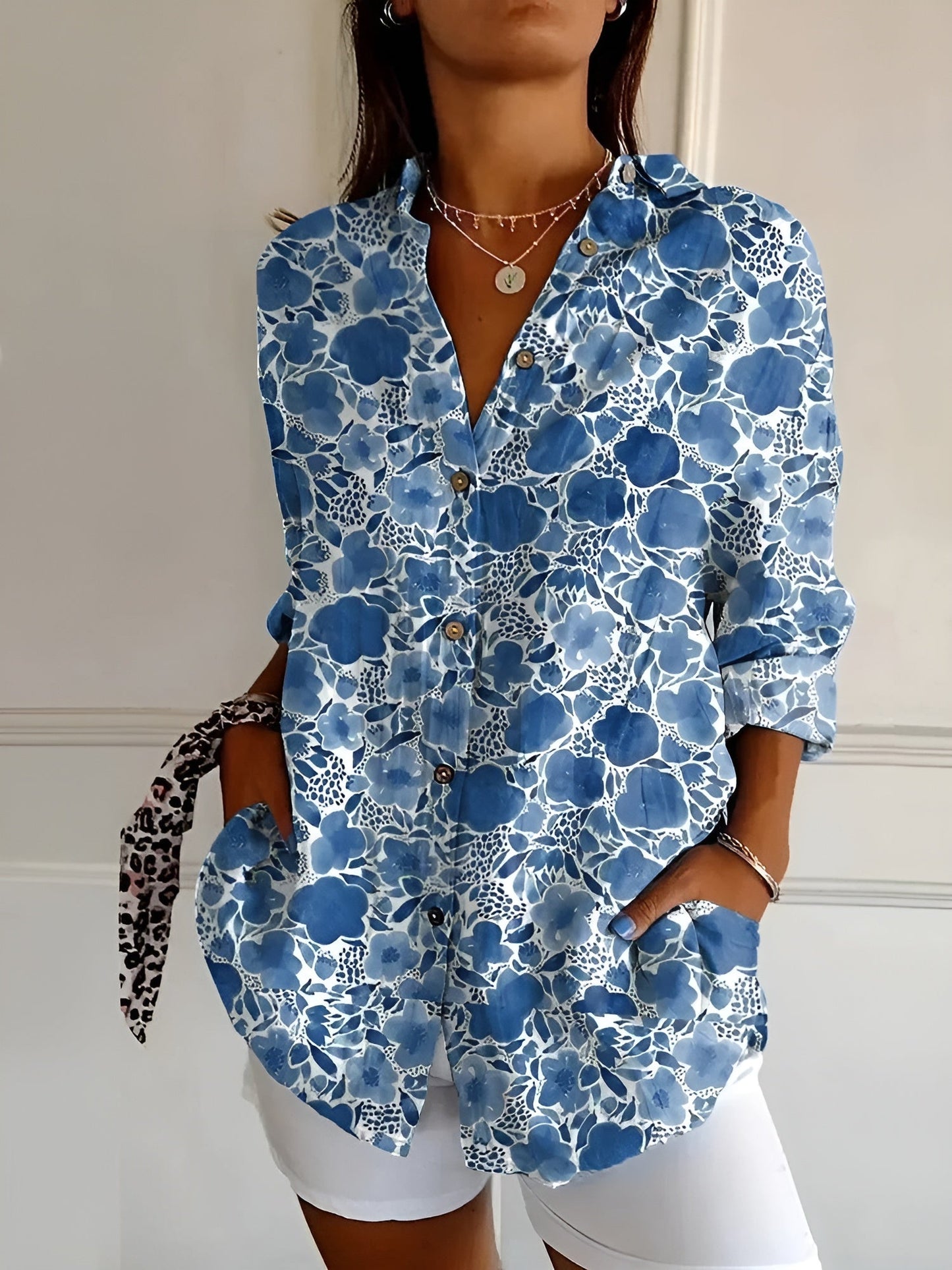 Melodie | Camisa Elegante Floral con Botones