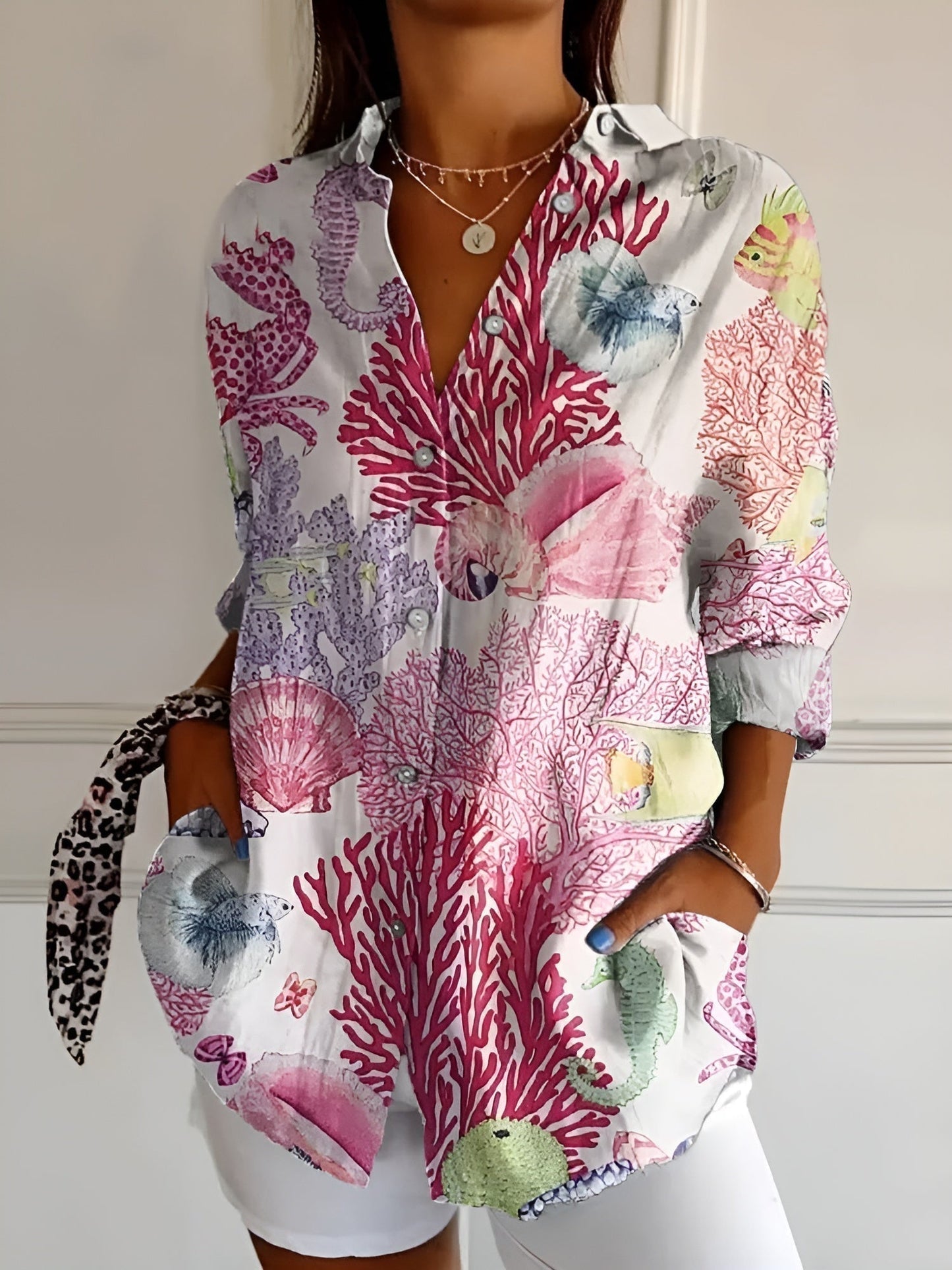 Melodie | Camisa Elegante Floral con Botones