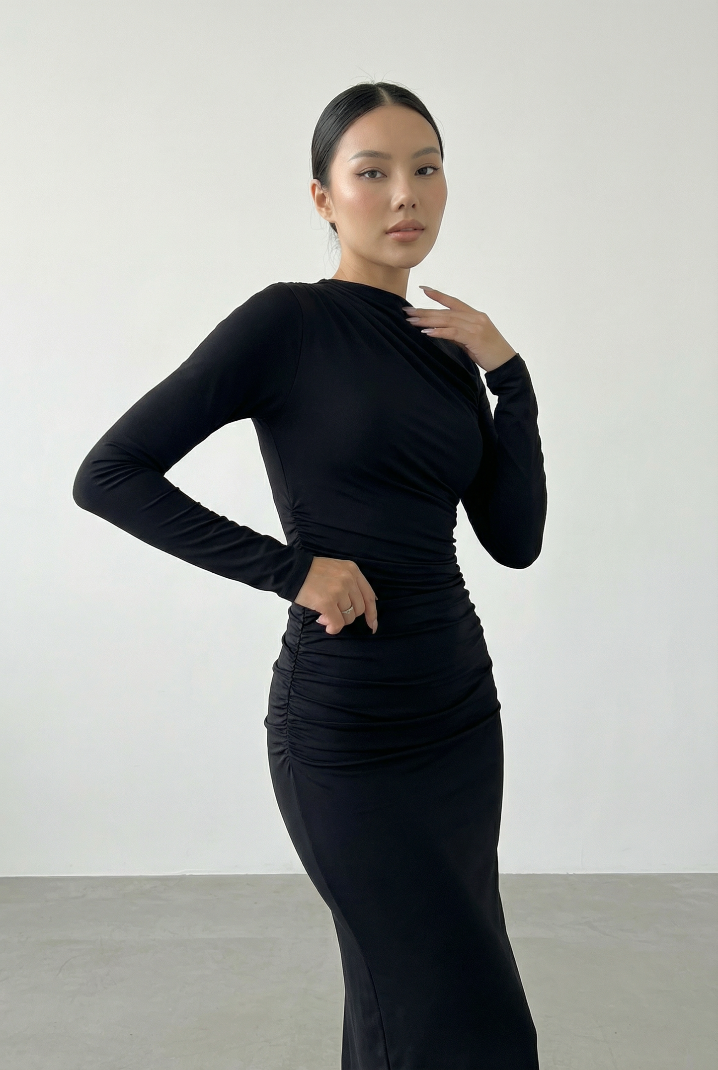 Marie | Vestido Largo Drapeado Bodycon