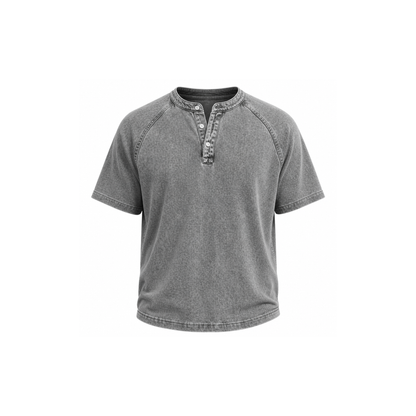 André | Camiseta Henley Denim Vintage