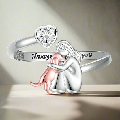 Anne | Anillo con Icono de Perro (Rosa)